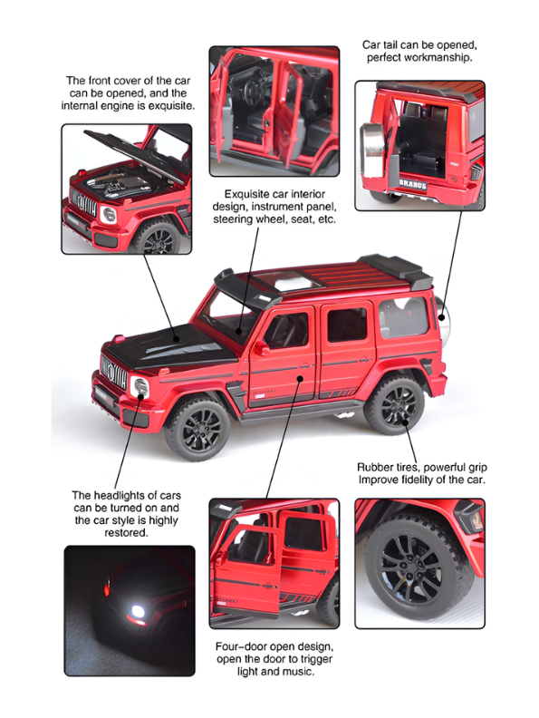 Mercedes-Benz G-Wagon Diecast SUV Model Car 1:18 Scale Collectible Car Yellow TV4744.