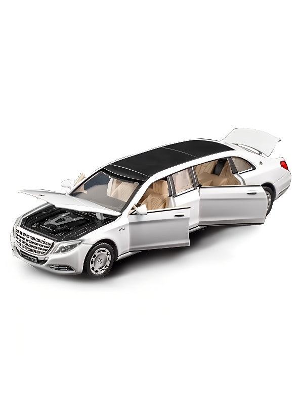 Mercedes Benz Maybach S600 Limousine Metal Model Diecast Car - White (L12-87) - Toyloft