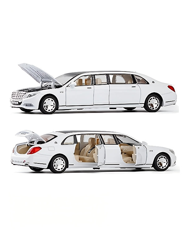 Mercedes Benz Maybach S600 Limousine Metal Model Diecast Car - White (L12-87) - Toyloft