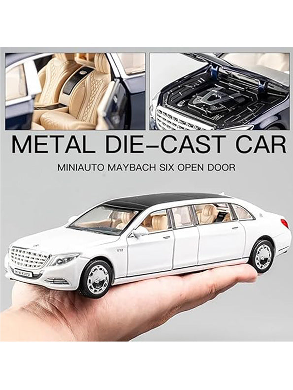 Mercedes Benz Maybach S600 Limousine Metal Model Diecast Car - White (L12-87) - Toyloft