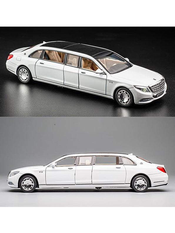 Mercedes Benz Maybach S600 Limousine Metal Model Diecast Car - White (L12-87) - Toyloft