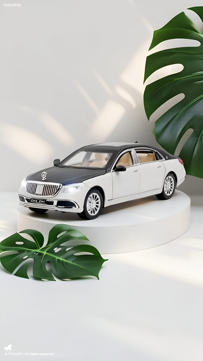Mercedes Benz Maybach S600 Metal Model Diecast Car - 1:24 Scale White LMI14224