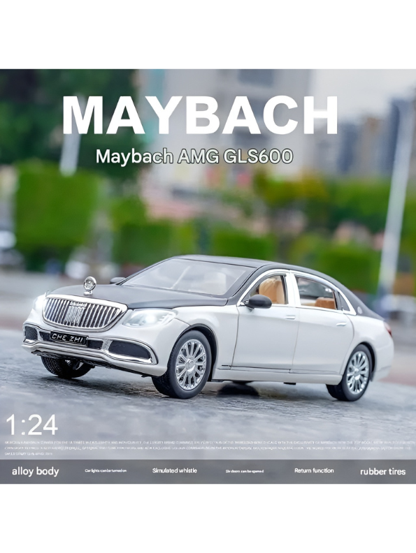 Mercedes Benz Maybach S600 Metal Model Diecast Car - 1:24 Scale White LMI14224