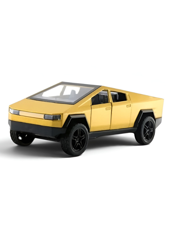 Metal Cyber Pickup Truck Toy Gold – Friction Powered Pull-Back Alloy Car Model with Realistic Details LMI15425