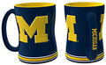 Michigan Wolverines Coffee Mug 14oz Sculpted Relief Team Color-0