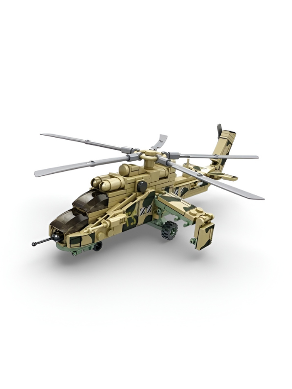 Military Apache Attack Helicopter Building Blocks Set TV3157.