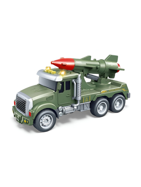 Military Missile Launcher Truck Toy | Realistic Die-Cast Army Vehicle for Kids Green LMI15422.