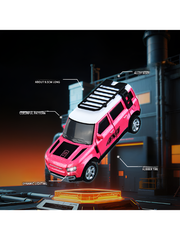 Mini 1:64 Land Rover Defender RC SUV – Metal Die-Cast 4x4 Off-Road Car with 2.4GHz Remote Control, Metallic Pink MD569