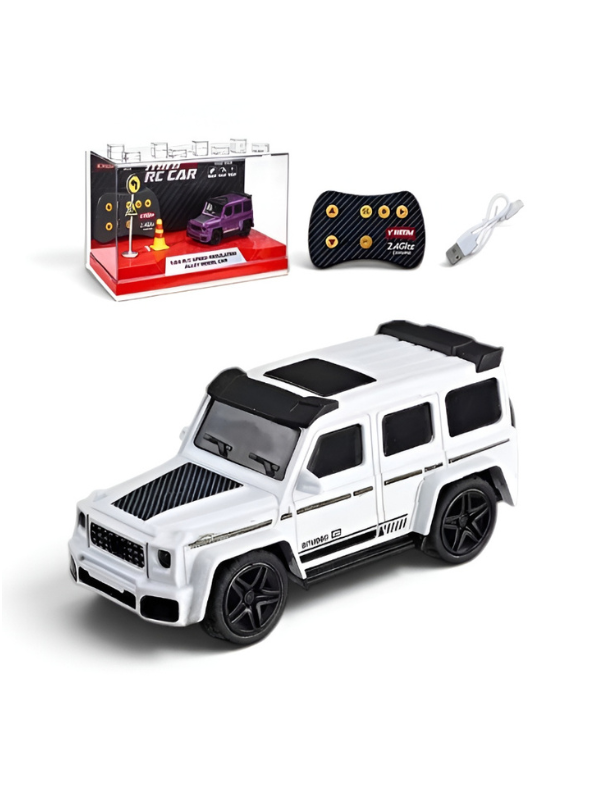 Mini 1:64 Mercedes-Benz Alloy Remote Control Car with Acrylic Display Box White MD4.