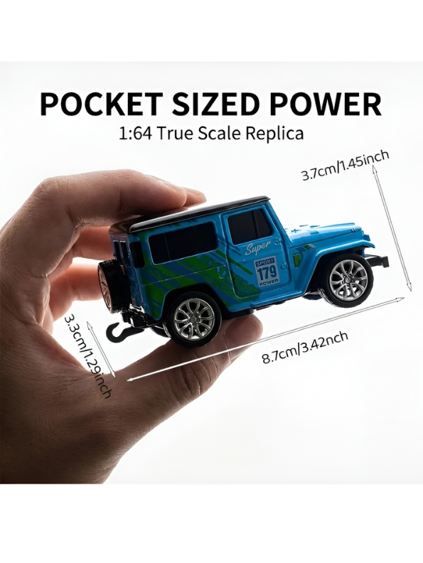 Mini 1:64 Scale RC Off-Road Land Cruiser Toy Car Yellow TV5716.