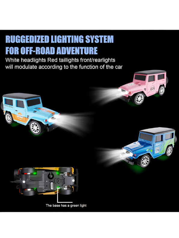 Mini 1:64 Scale RC Off-Road Land Cruiser Toy Car Yellow TV5716.