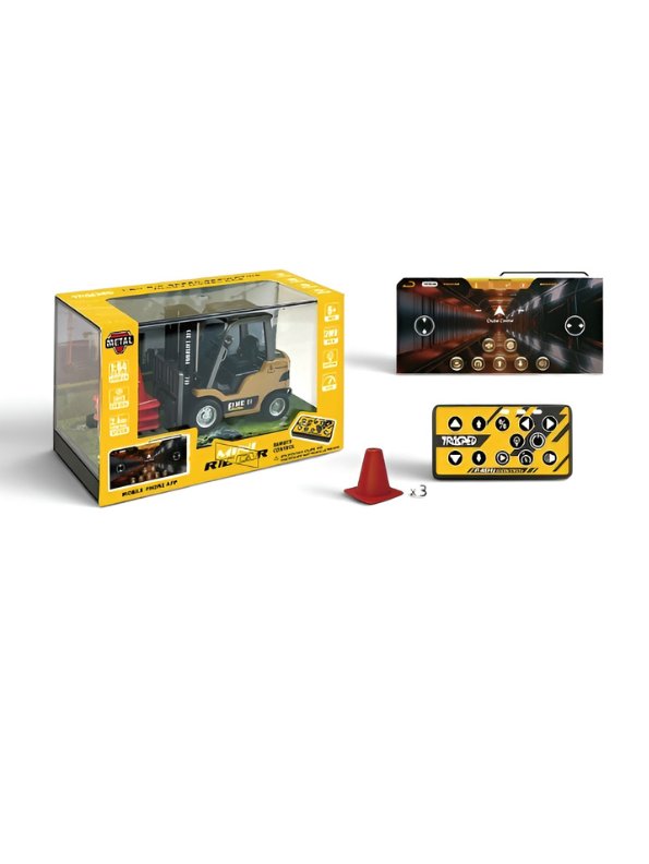 Mini RC Forklift Toy – Alloy Remote Control Construction Vehicle with App Control TV7307.