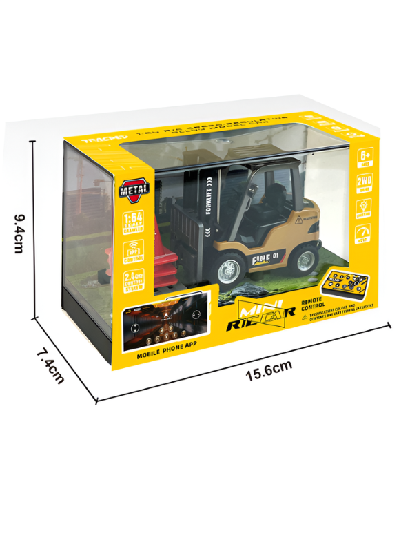 Mini RC Forklift Toy – Alloy Remote Control Construction Vehicle with App Control TV7307.