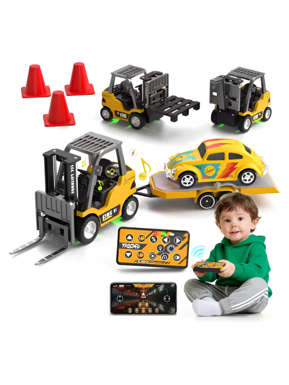 Mini RC Forklift Toy – Alloy Remote Control Construction Vehicle with App Control TV7307.
