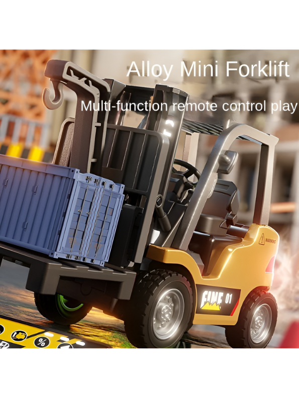 Mini RC Forklift Toy – Alloy Remote Control Construction Vehicle with App Control TV7307.