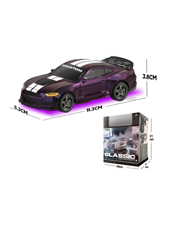 Mini RC Mustang Drift Car Set Scale 1:43 with Barricades MD603.