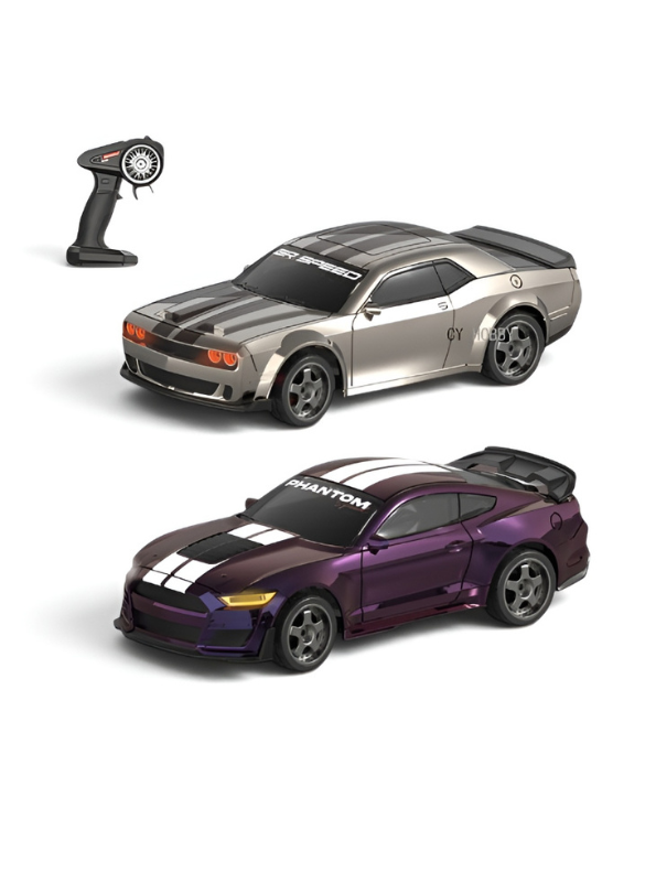 Mini RC Mustang Drift Car Set Scale 1:43 with Barricades MD603.