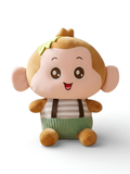 Monkey Toy – 15-Inch Plush Soft Stuffed Animal with Striped Shirt & Green Corduroy Overalls – Ideal Gift for Kids ST14495