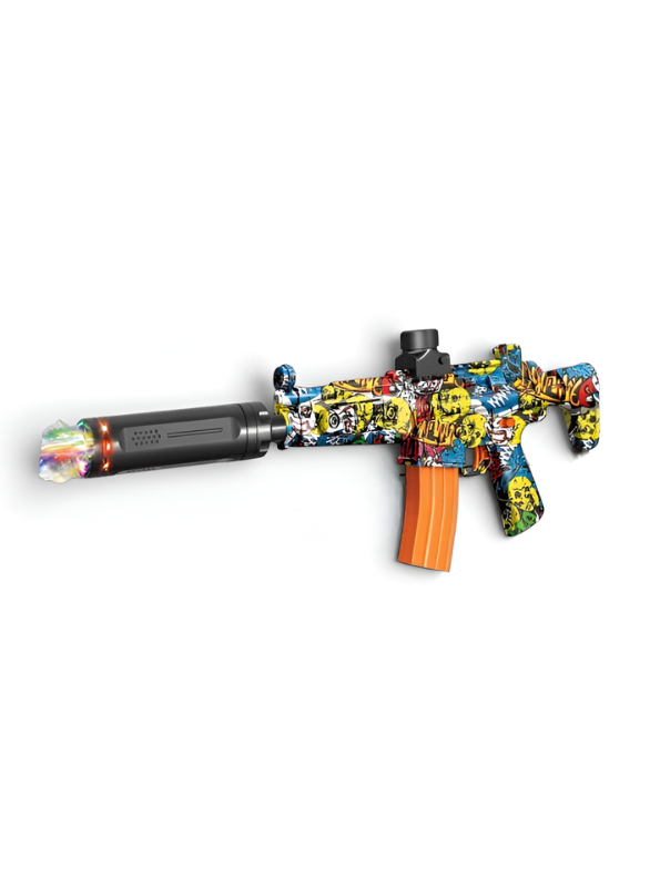 MP5 Automatic Electric Gel Blaster – Graffiti Edition with Light-Up Silencer & High-Capacity Mag MD328