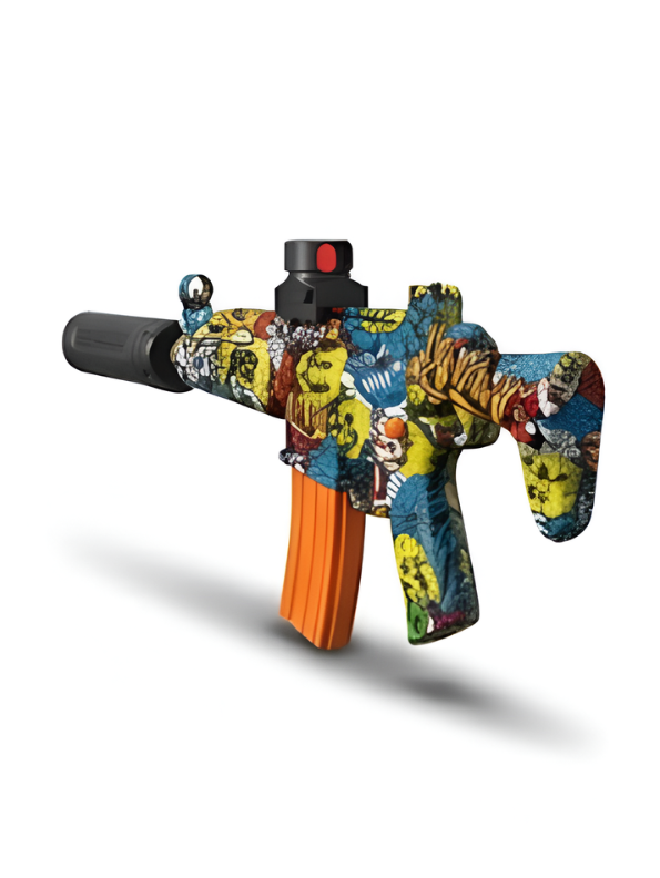 MP5 Automatic Electric Gel Blaster – Graffiti Edition with Light-Up Silencer & High-Capacity Mag MD328
