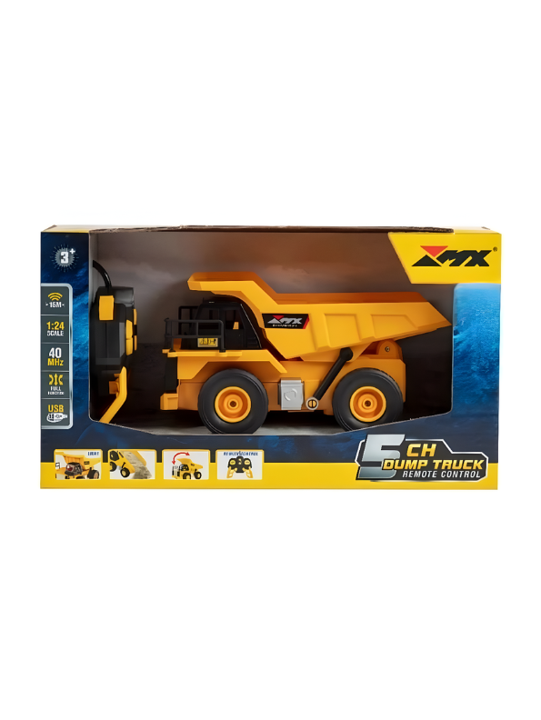 MudMonster X5 – Advanced 5-Channel Remote Control Dump Truck Toy for Kids with Realistic Features - MD1011.