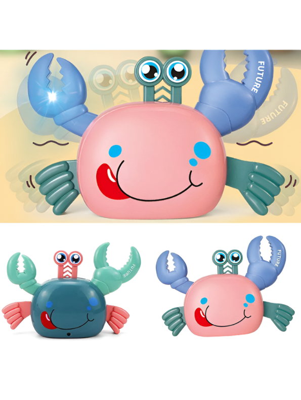 Musical Walking Crab Baby Toy – Interactive Tummy Time Crawling Toy with LED Lights & Music LMI11174.