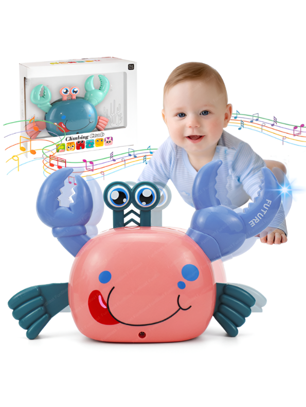 Musical Walking Crab Baby Toy – Interactive Tummy Time Crawling Toy with LED Lights & Music LMI11174.