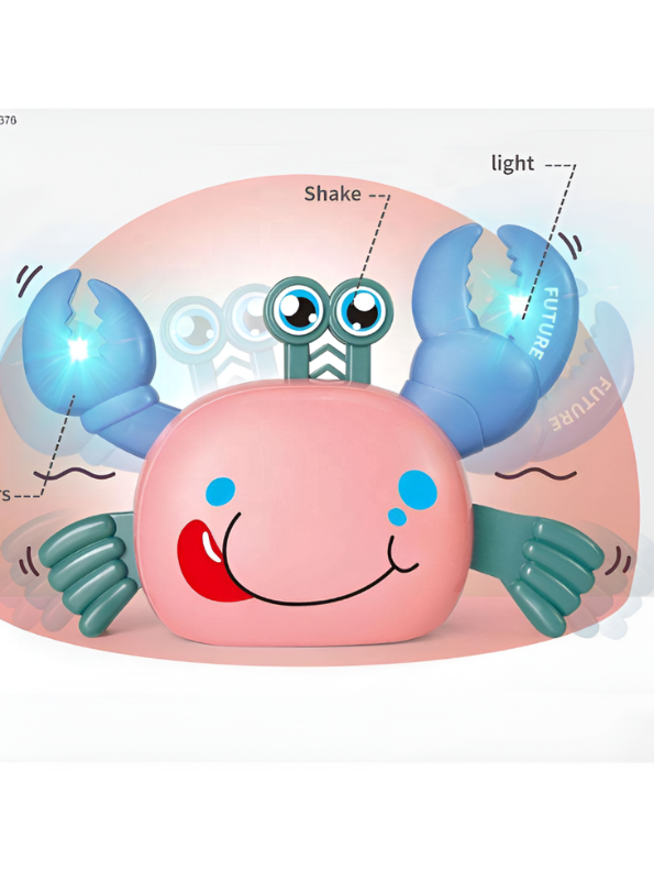 Musical Walking Crab Baby Toy – Interactive Tummy Time Crawling Toy with LED Lights & Music LMI11174.