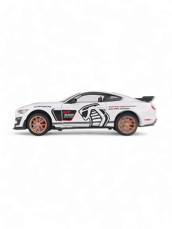 Mustang Shelby Cobra GT 500 Metal Model Diecast Car Scale 1:32 - White (S) - Toyloft