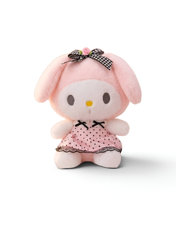 My Melody Plush Toy 10 Inch – Cute Kawaii Bunny Plush in Pink Polka Dot Dress ST15737.