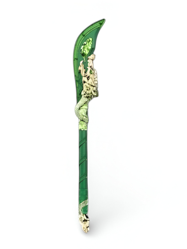 Mythical Azure Dragon Glaive – Green & Gold Fantasy Polearm | Legendary Serpent Blade for Gaming, Cosplay & Collectors  NX15791