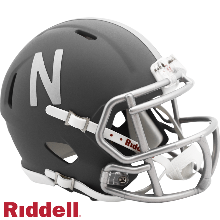 Nebraska Cornhuskers Helmet Riddell Replica Mini Speed Style Slate Alternate-0