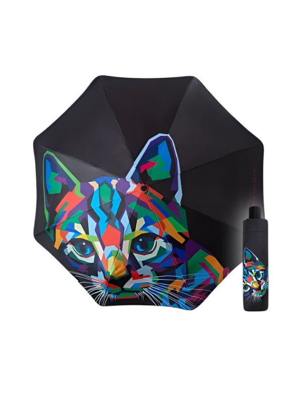 NeoPaw - 50cm Cat Print Umbrella with Neon Lightning Design | Cute & Stylish Umbrella for Kids and Cat Lovers NOV9931.