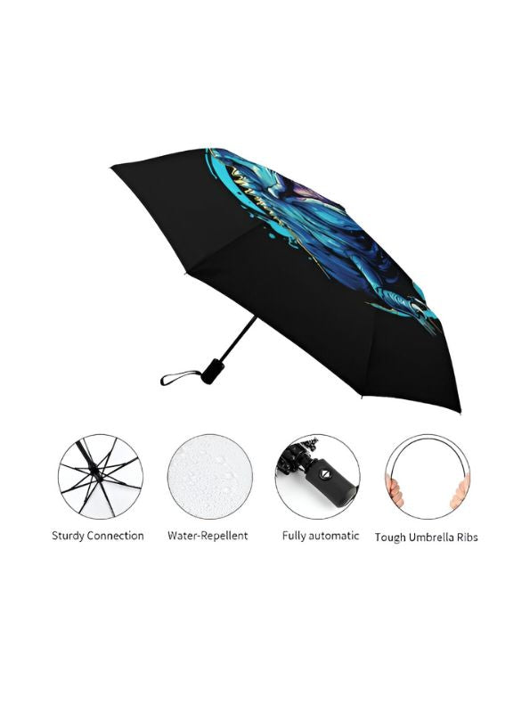 NeoRex - 50cm Dinosaur Print Umbrella with Neon Lightning Design | Fun & Colorful Kids Umbrella NOV9931.