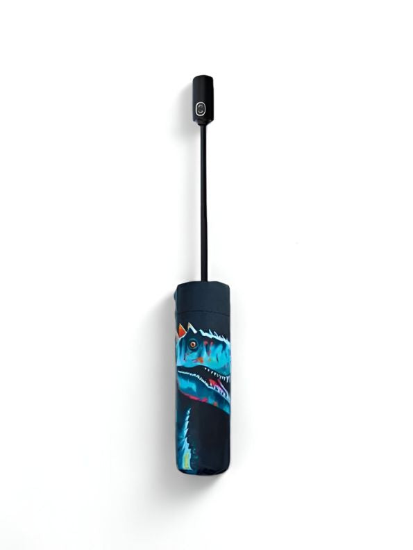 NeoRex - 50cm Dinosaur Print Umbrella with Neon Lightning Design | Fun & Colorful Kids Umbrella NOV9931.