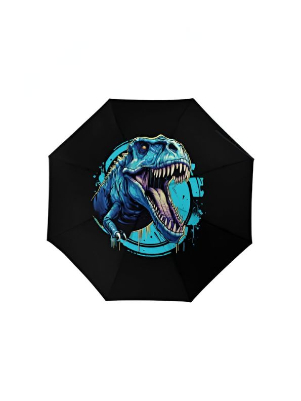 NeoRex - 50cm Dinosaur Print Umbrella with Neon Lightning Design | Fun & Colorful Kids Umbrella NOV9931.