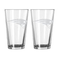 New England Patriots Glass Pint Frost Design 2 Piece Set-0