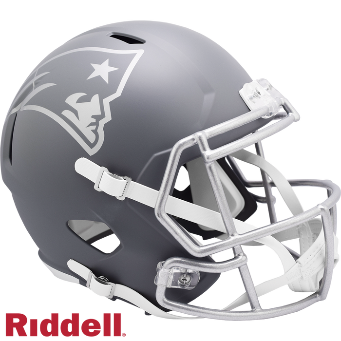 New England Patriots Helmet Riddell Replica Full Size Speed Style Slate Alternate-0