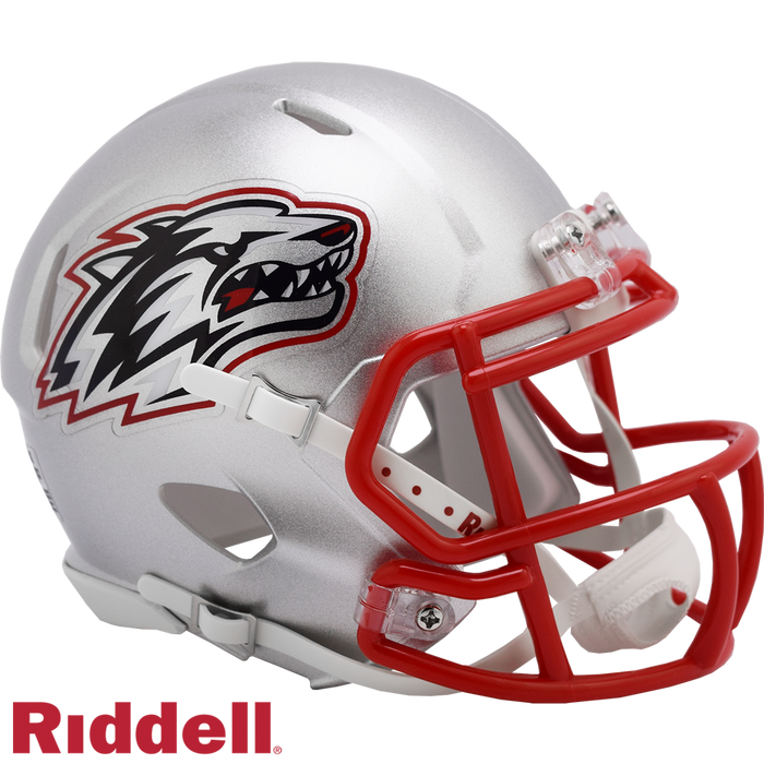 New Mexico Lobos Helmet Riddell Replica Mini Speed Style Silver-0