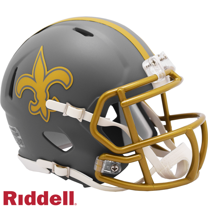 New Orleans Saints Helmet Riddell Replica Mini Speed Style Slate Alternate-0
