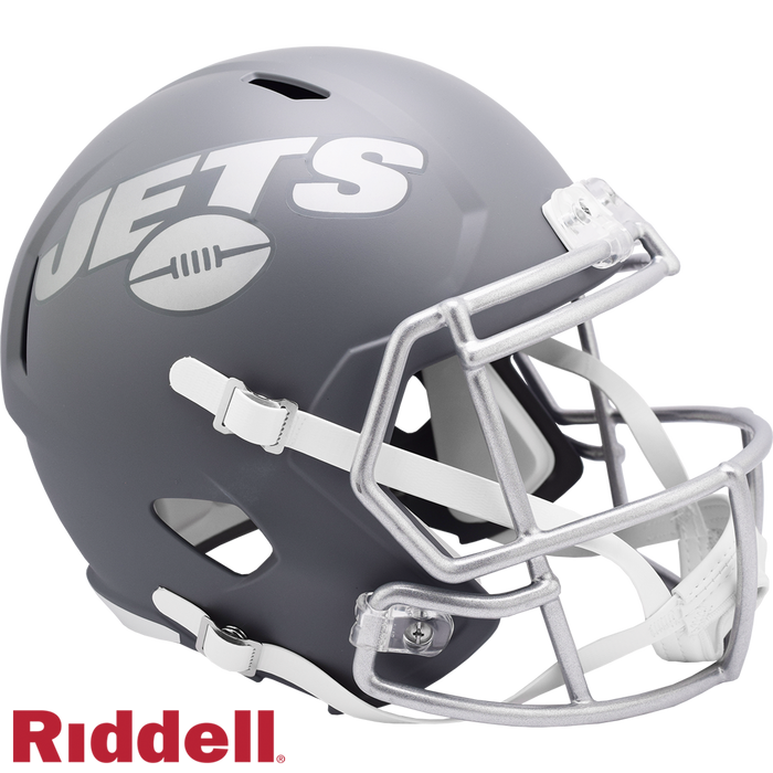 New York Jets Helmet Riddell Replica Full Size Speed Style Slate Alternate-0