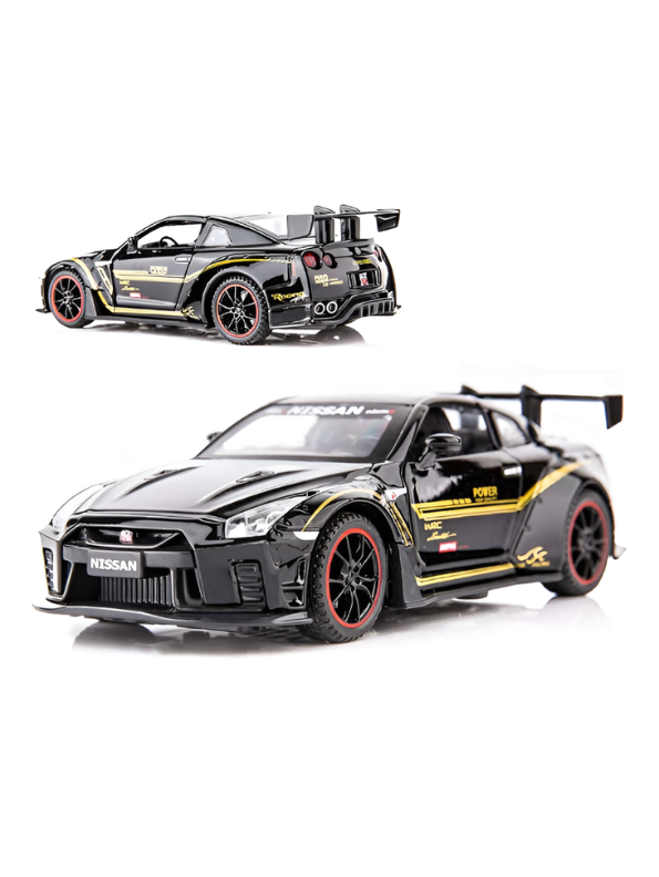 Nissan GT-R R35 Diecast Model Car 1:24 Scale with Smoke Effect Black LMI16818.