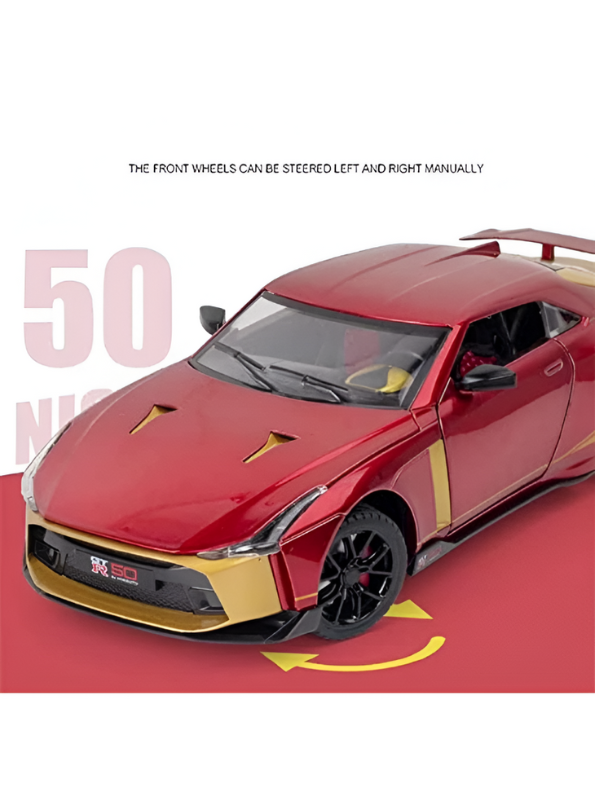 Nissan GT-R50 by Italdesign Diecast Model Car - 1/24 Scale Special Edition - Collectible Toy Car with Pull-Back Action, Lights, and Sound - Perfect Gift for Car Enthusiasts - Free Car Inside - LMI15124