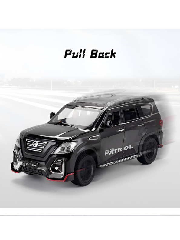Nissan Patrol Diecast Alloy SUV Model - 1:24 Scale Pull-Back Toy Car with Lights & Sound TV6228
