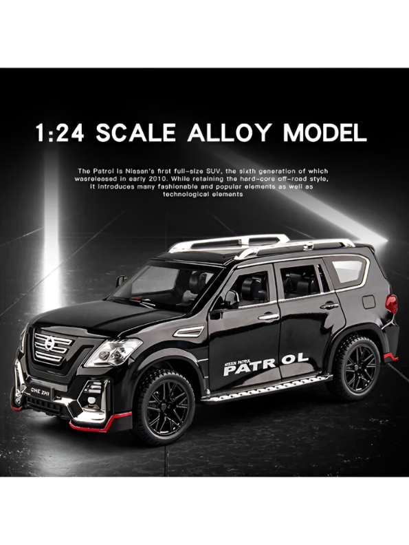 Nissan Patrol Diecast Alloy SUV Model - 1:24 Scale Pull-Back Toy Car with Lights & Sound TV6228