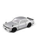 Nissan Skyline GT-R 2000 Hakosuka Diecast Model Car 1:22 Scale – Matte Silver Alloy Vintage Classic Muscle Car MD601