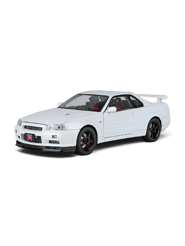Nissan Skyline GT-R R34 1:18 Diecast Collectible Car Model – White Realistic Metal Replica TV5938