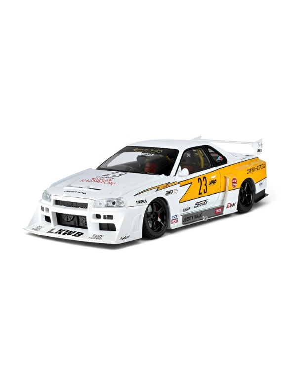 Nissan Skyline GT-R R34 LBWK Diecast Model 1:24 Scale Car Collectible TV7185.