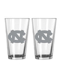 North Carolina Tar Heels Glass Pint Frost Design 2 Piece Set-0