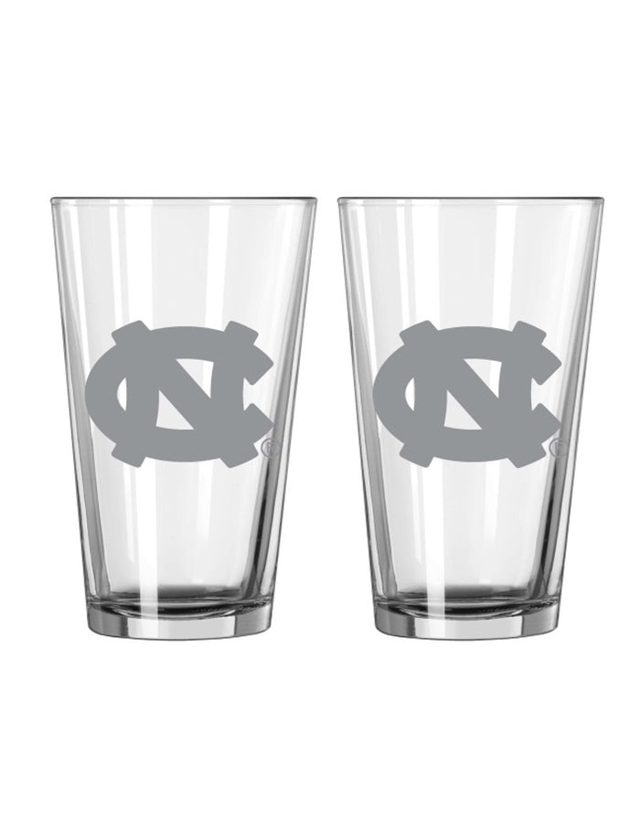 North Carolina Tar Heels Glass Pint Frost Design 2 Piece Set-0
